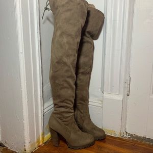 Knee High Faux suede bootie